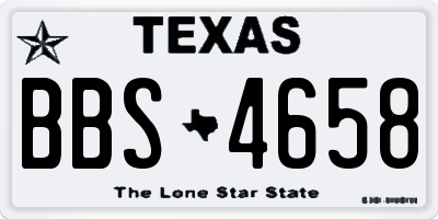 TX license plate BBS4658