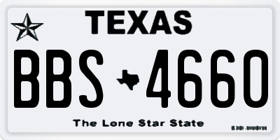 TX license plate BBS4660