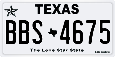 TX license plate BBS4675