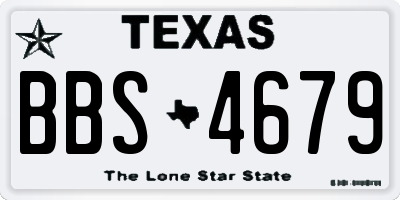 TX license plate BBS4679