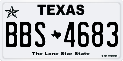 TX license plate BBS4683