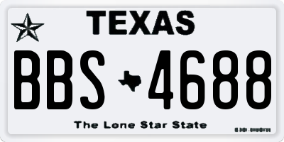 TX license plate BBS4688