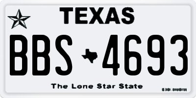 TX license plate BBS4693