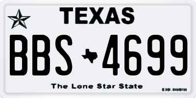 TX license plate BBS4699