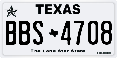 TX license plate BBS4708