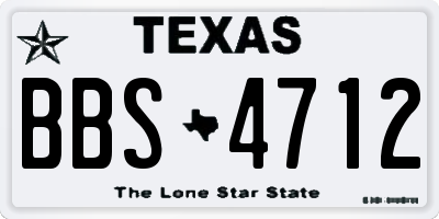 TX license plate BBS4712