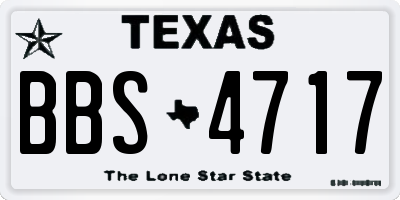 TX license plate BBS4717