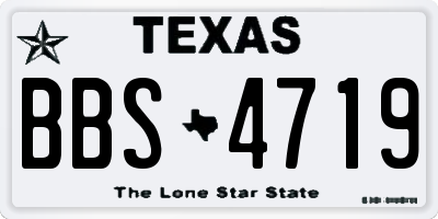 TX license plate BBS4719