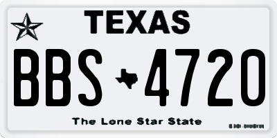 TX license plate BBS4720