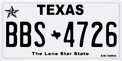 TX license plate BBS4726