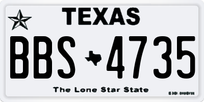 TX license plate BBS4735