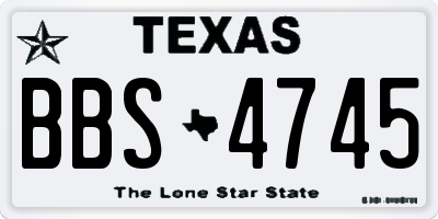 TX license plate BBS4745