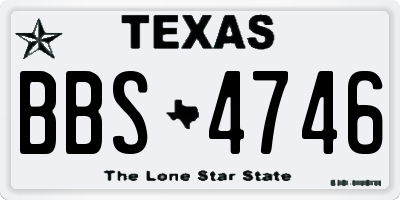 TX license plate BBS4746