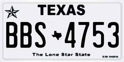 TX license plate BBS4753