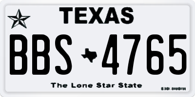 TX license plate BBS4765