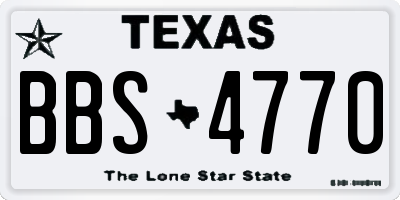 TX license plate BBS4770