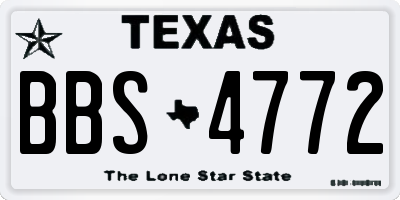 TX license plate BBS4772