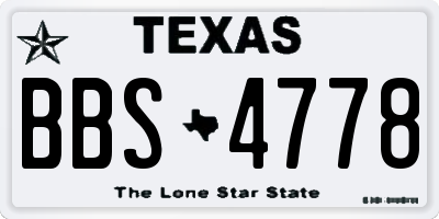 TX license plate BBS4778