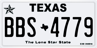 TX license plate BBS4779
