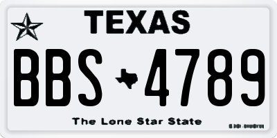 TX license plate BBS4789