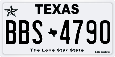 TX license plate BBS4790