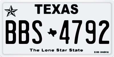 TX license plate BBS4792