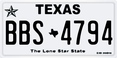 TX license plate BBS4794