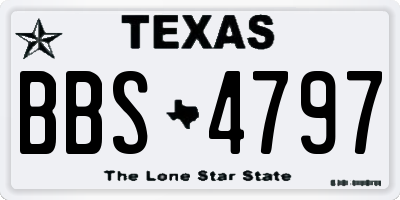 TX license plate BBS4797