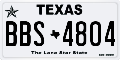 TX license plate BBS4804