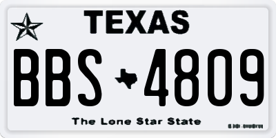 TX license plate BBS4809