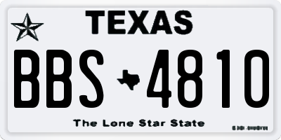 TX license plate BBS4810