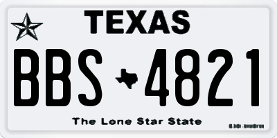 TX license plate BBS4821