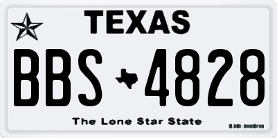 TX license plate BBS4828