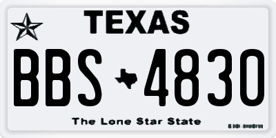 TX license plate BBS4830