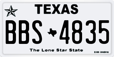 TX license plate BBS4835