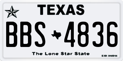 TX license plate BBS4836