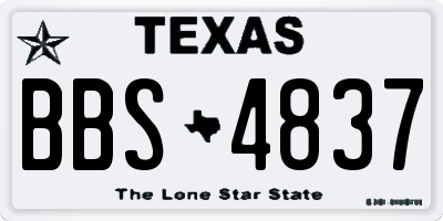 TX license plate BBS4837