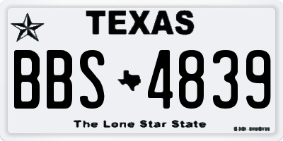 TX license plate BBS4839
