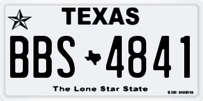 TX license plate BBS4841