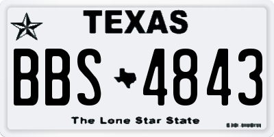 TX license plate BBS4843