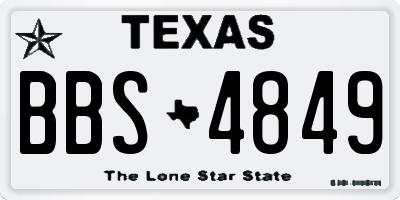 TX license plate BBS4849