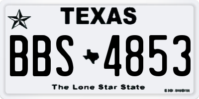 TX license plate BBS4853
