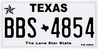 TX license plate BBS4854