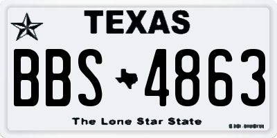 TX license plate BBS4863