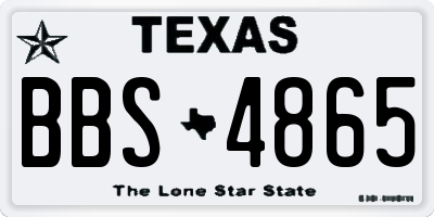 TX license plate BBS4865