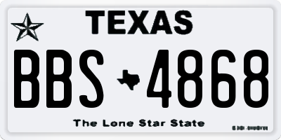 TX license plate BBS4868