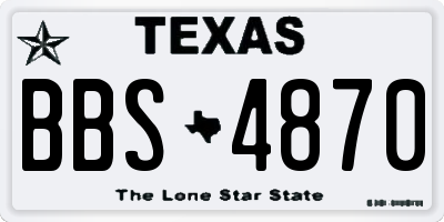 TX license plate BBS4870