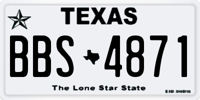 TX license plate BBS4871
