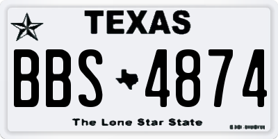 TX license plate BBS4874