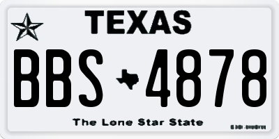 TX license plate BBS4878